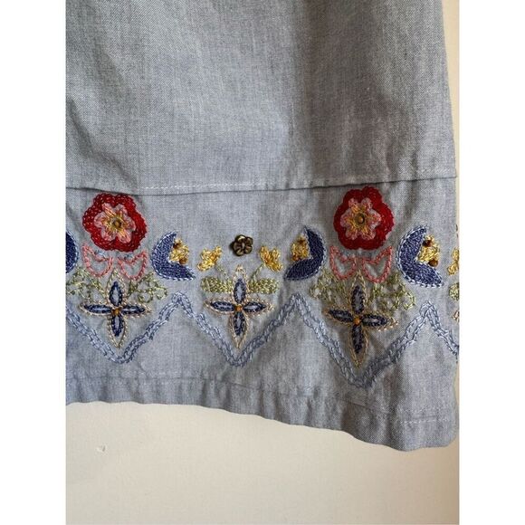 Vintage 90's Alfred Dunner Womens Floral Embroidered Button Shirt sz 16 Boho - Picture 7 of 8